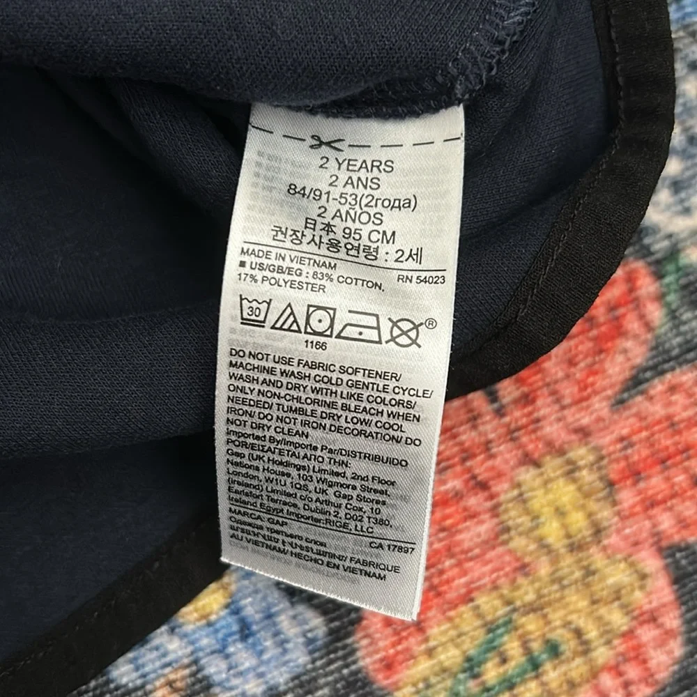 Gap Fit Navy Blue Toddler Tech Hoodie Sweatshirt, Size 2T